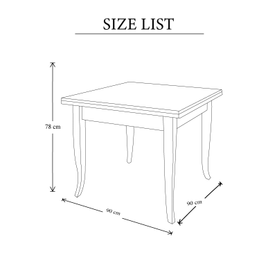 Tavolo in legno classico a libro quadrato BIANCO misura 90x90 cm esteso 180 cm