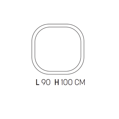 HELIOS 90 cm shaped bathroom mirror with 4000K front LED