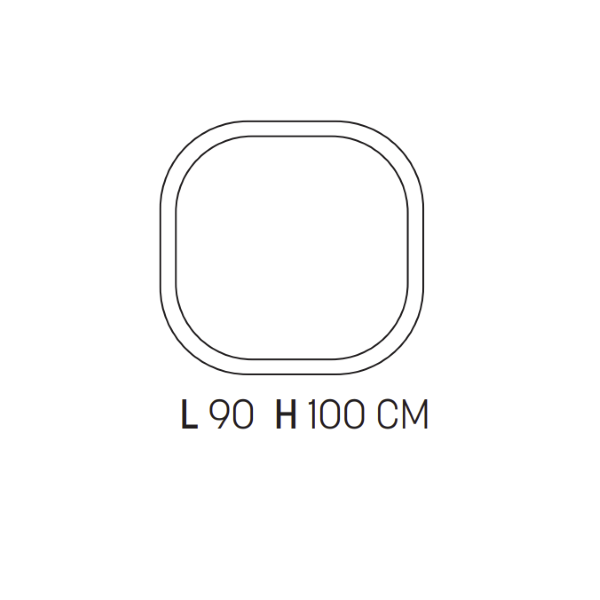 HELIOS 90 cm shaped bathroom mirror with 4000K front LED