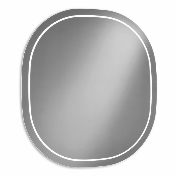 HELIOS 90 cm shaped bathroom mirror with 4000K front LED
