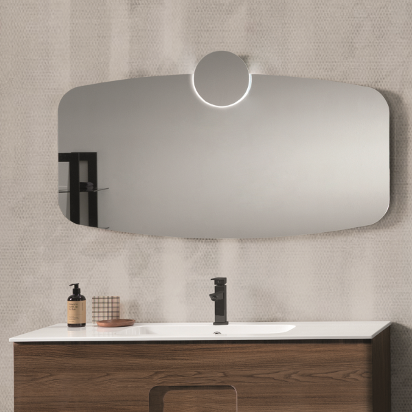 011108 - Specchio bagno 120 cm BRAVE con applique LED 