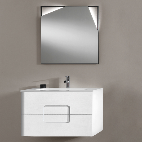 ARCO suspended bathroom furniture 80 cm White Larch with LED mirror