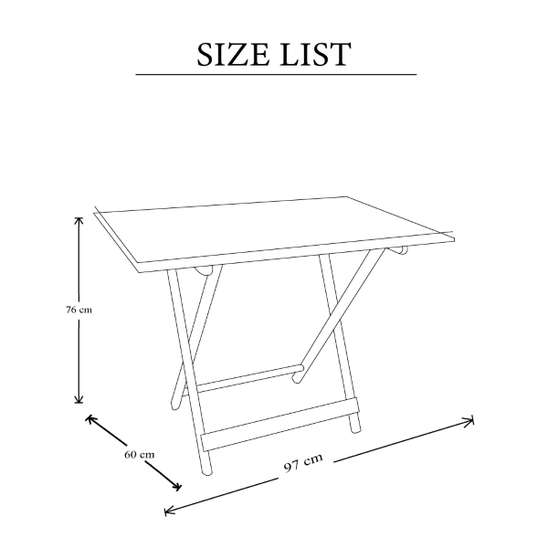 Klapptisch aus natürlichem Buchenholz 60X97 cm