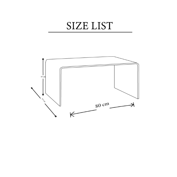 GHOY transparenter Couchtisch aus gebogenem Glas B.120 x S.60 x H.35