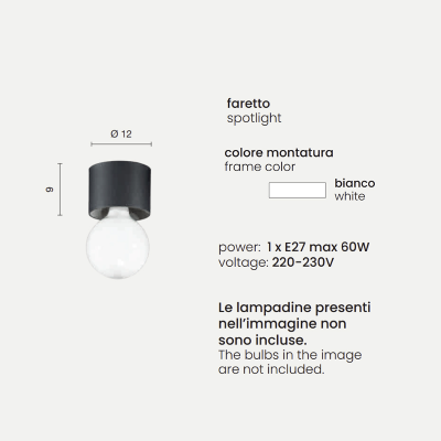 Plafón moderno de aluminio blanco - BOW E27 bombilla vista 12x9 cm