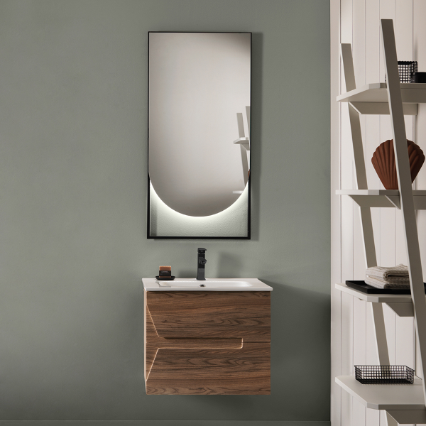 HAITI suspended bathroom cabinet 60 cm with mirror and Tek base