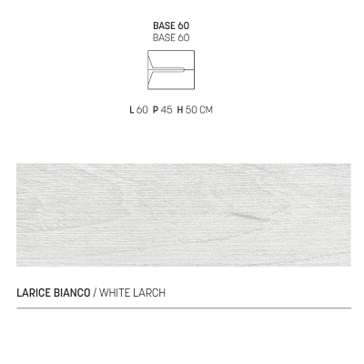 Meuble de salle de bain suspendu HAITI 60 cm finition mélèze blanc