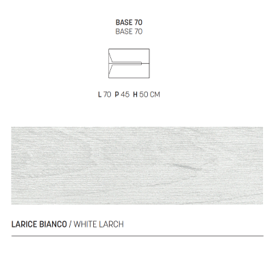 Mobile sospeso bagno HAITI 70 cm 2 cassetti Larice Bianco