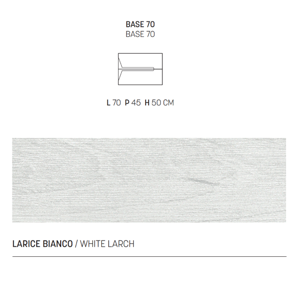 Mobile sospeso bagno HAITI 70 cm 2 cassetti Larice Bianco