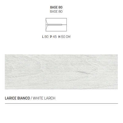 Mobile bagno sospeso HAITI 80 cm Larice Bianco specchio e lampada LED 