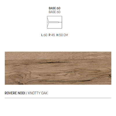 Meuble de salle de bain suspendu HAITI 60 cm finition chêne noué