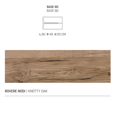 Bathroom cabinet with 2 drawers HAITI 80 cm oak knots