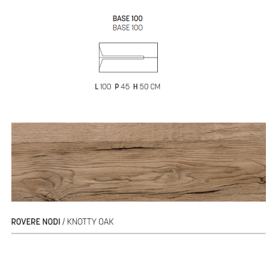 HAITI meuble salle de bain suspendu 100 cm 2 tiroirs chêne noeuds