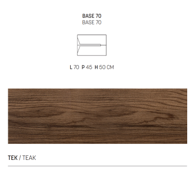 HAITI suspended bathroom cabinet 70 cm 2 drawers Tek