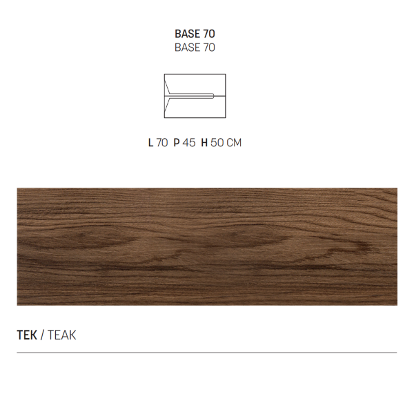 HAITI suspended bathroom cabinet 70 cm 2 drawers Tek