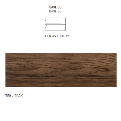 HAITI bathroom cabinet with 2 drawers 80 cm Tek