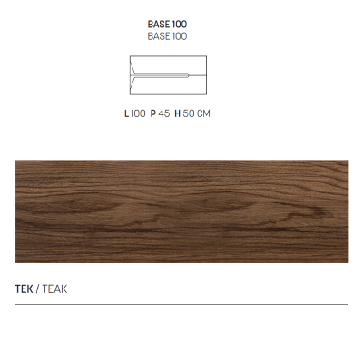 HAITI mueble de baño suspendido 100 cm 2 cajones teca