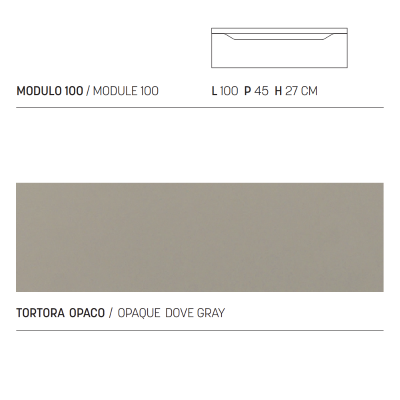 Matt dove gray suspended bathroom drawer 100 cm - GIGLIO