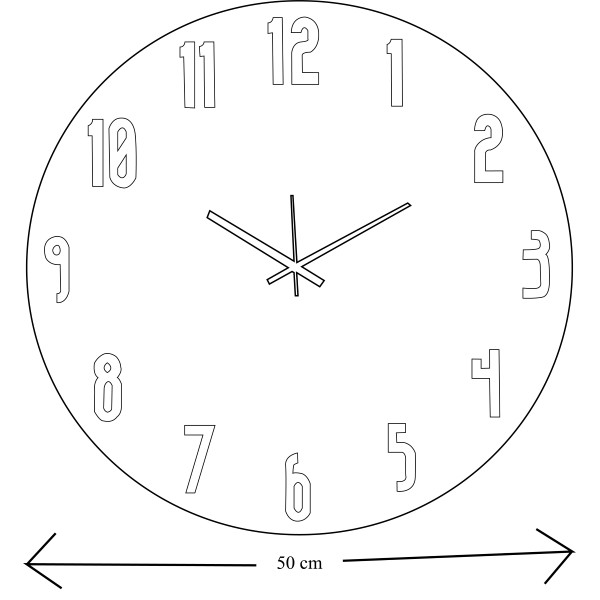 Orologio da parete tondo D50 ROMA moderno in legno laminato BRC