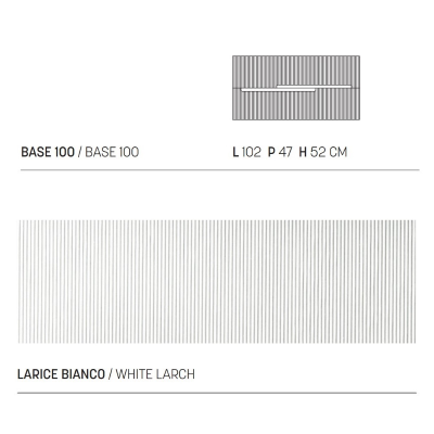 100 cm suspended bathroom cabinet with 2 drawers White Larch - RIGHE 