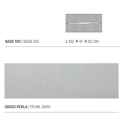 100 cm suspended bathroom cabinet with 2 drawers Pearl Gray - RIGHE