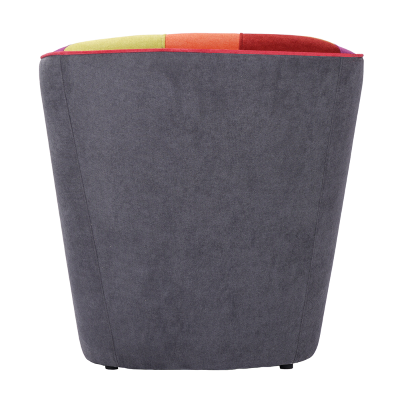 Poltrona da ufficio casa sala attesa in tessuto grigio scuro patchwork