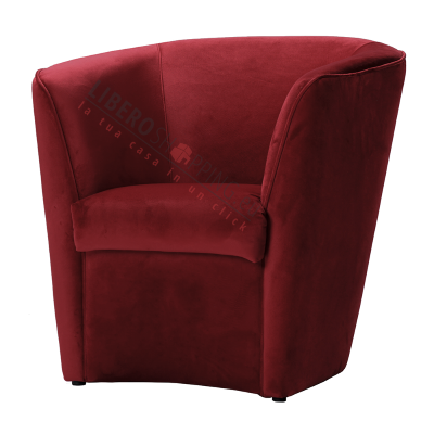 Poltrona in velluto Bordeaux per camera da letto ufficio 