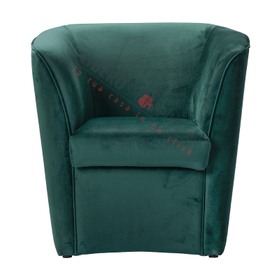 Poltrona in velluto Verde per camera da letto ufficio