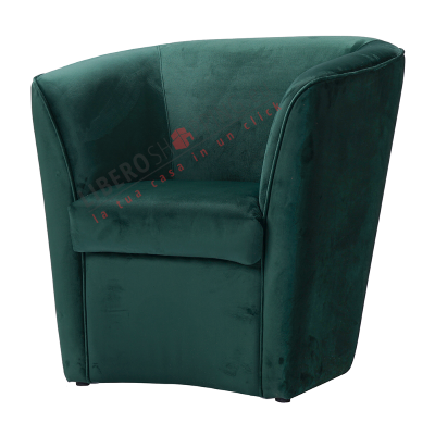 Poltrona in velluto Verde per camera da letto ufficio