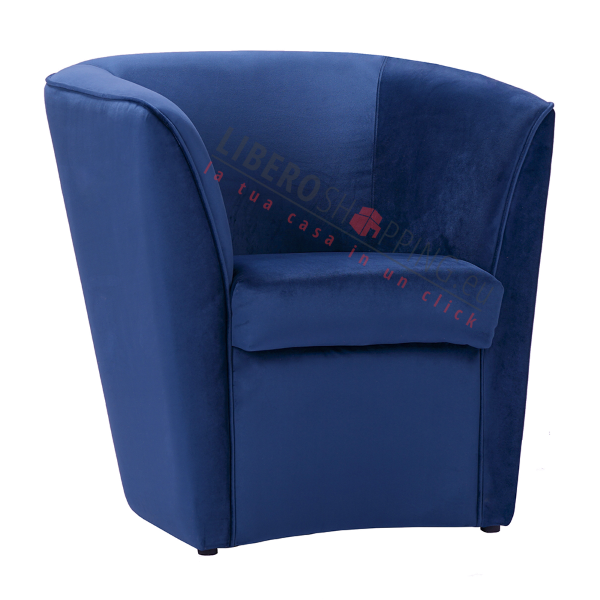 Poltrona in velluto Blu per camera da letto ufficio