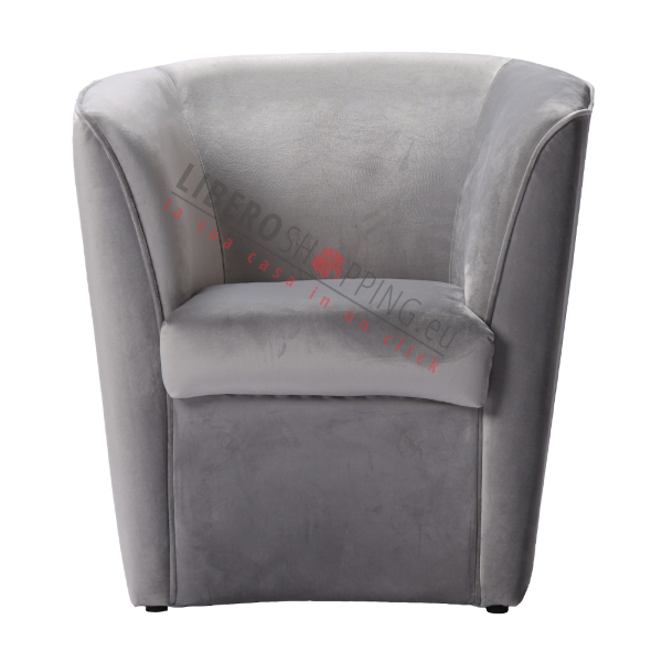 Poltrona in velluto Grigio per camera da letto ufficio