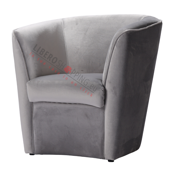 Poltrona in velluto Grigio per camera da letto ufficio