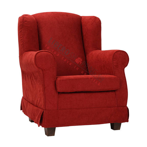 Fauteuil rembourré BERGERE en tissu déhoussable Bordeaux