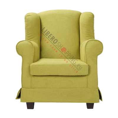 Fauteuil rembourré BERGERE en tissu Lime déhoussable