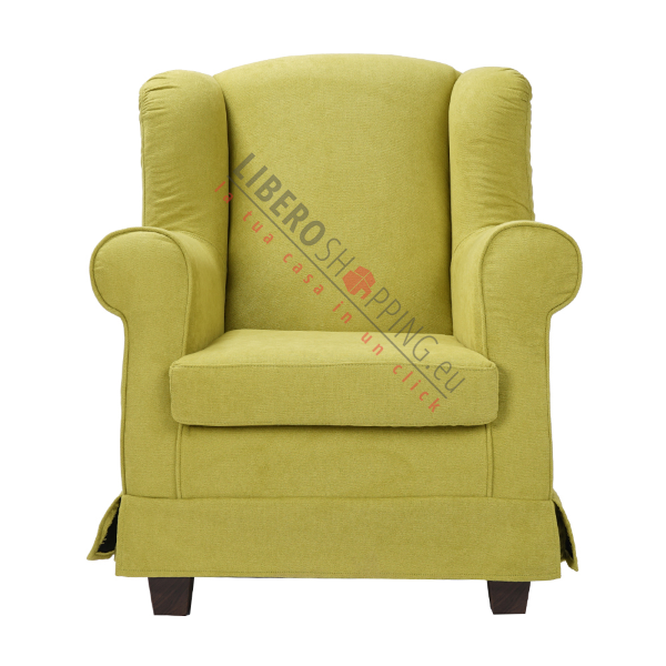 Fauteuil rembourré BERGERE en tissu Lime déhoussable