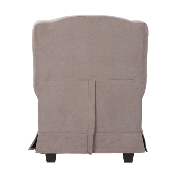 Fauteuil rembourré BERGERE en tissu gris tourterelle déhoussable