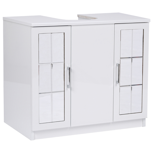 Cabinet COPRICOLONNA 2 mirror doors SHINY WHITE