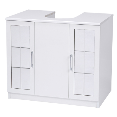 Cabinet COPRICOLONNA 2 mirror doors SHINY WHITE