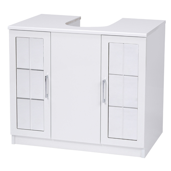 Cabinet COPRICOLONNA 2 mirror doors SHINY WHITE