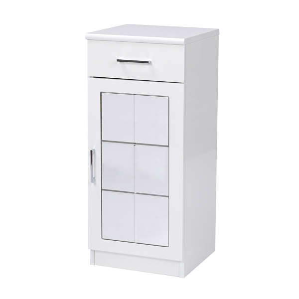 Multipurpose cabinet CRYSTAL 1 door with white mirror