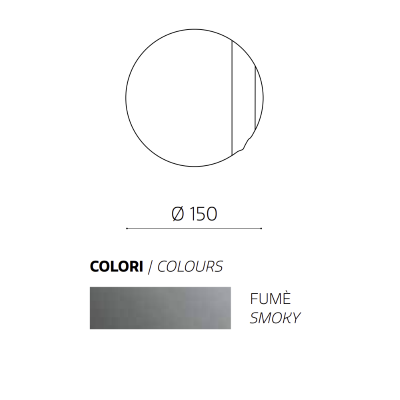 Runder Spiegel mit Welle D150 cm SPIN Smoked