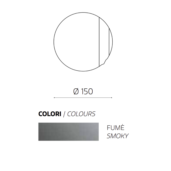 Runder Spiegel mit Welle D150 cm SPIN Smoked