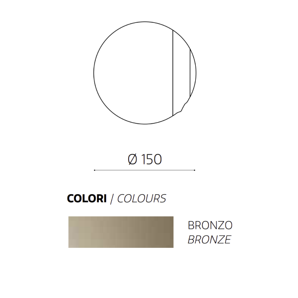 Miroir rond avec vague D150 cm SPIN Bronze
