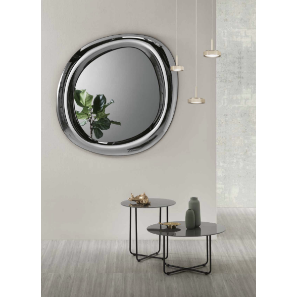 Miroir de forme MOVE 108x120 cm avec cadre incurvé fumé