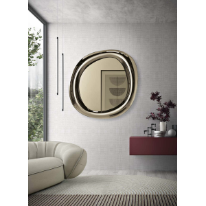 Specchio sagomato MOVE 72X80 cm con cornice curva Bronzo