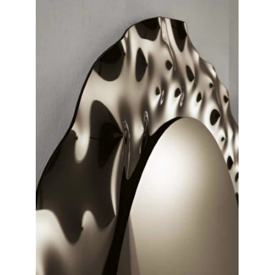 Runder Spiegel DANCE mit gewelltem Glasrahmen D180 cm Bronze