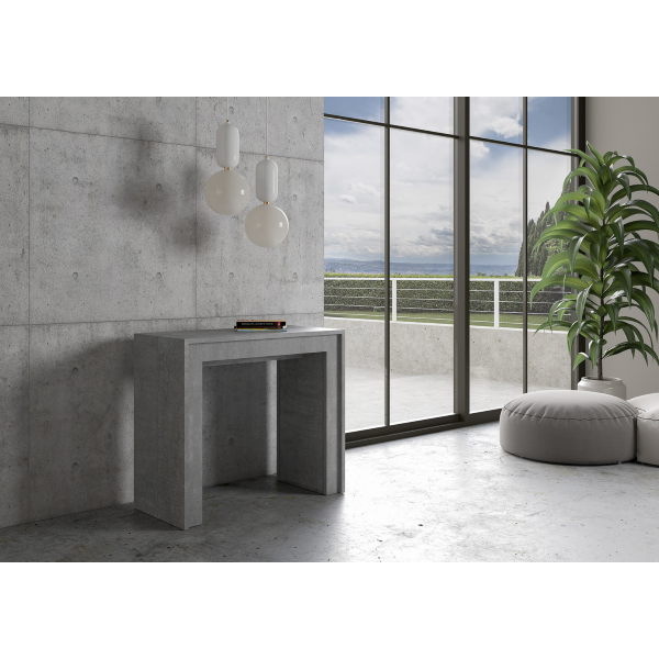 Extending console table 90x42/198 cm Mia Small Concrete Gray