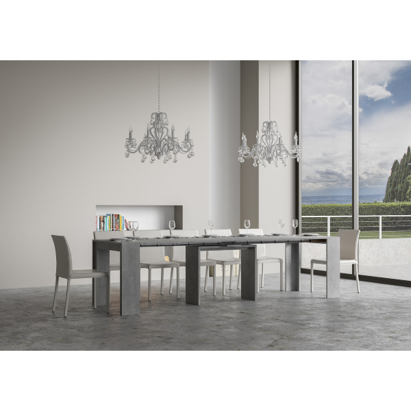Extending console table 90x42/302 cm Mia Concrete Gray