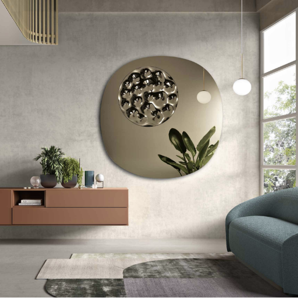 Miroir façonné 150x150 cm Bronze avec insert en verre BIJOU