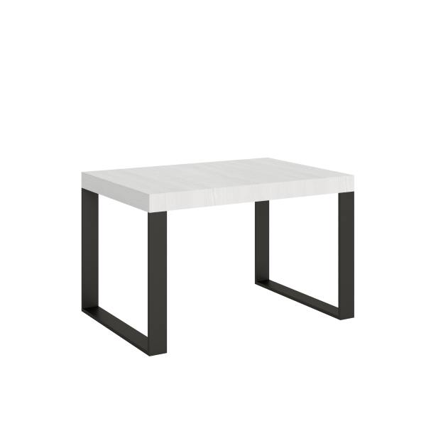 Mesa extensible 90x120/224 cm Tecno Fresno Blanco estructura Antracita